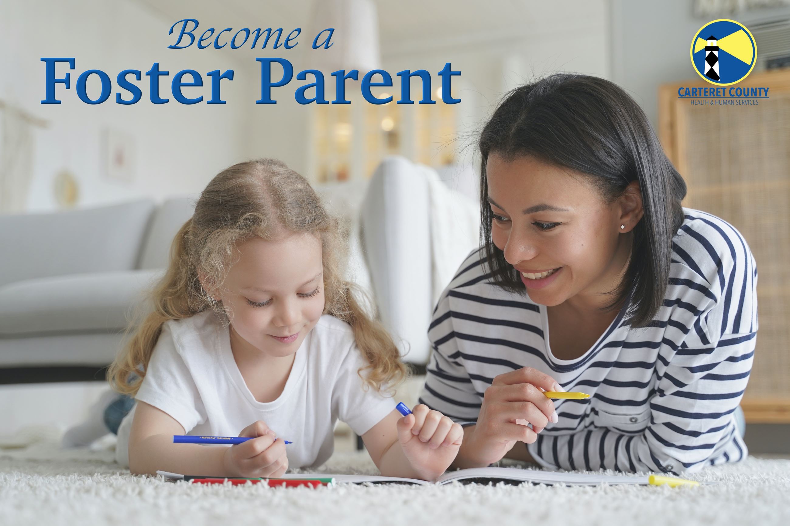 Foster mother with foster daughter drawing