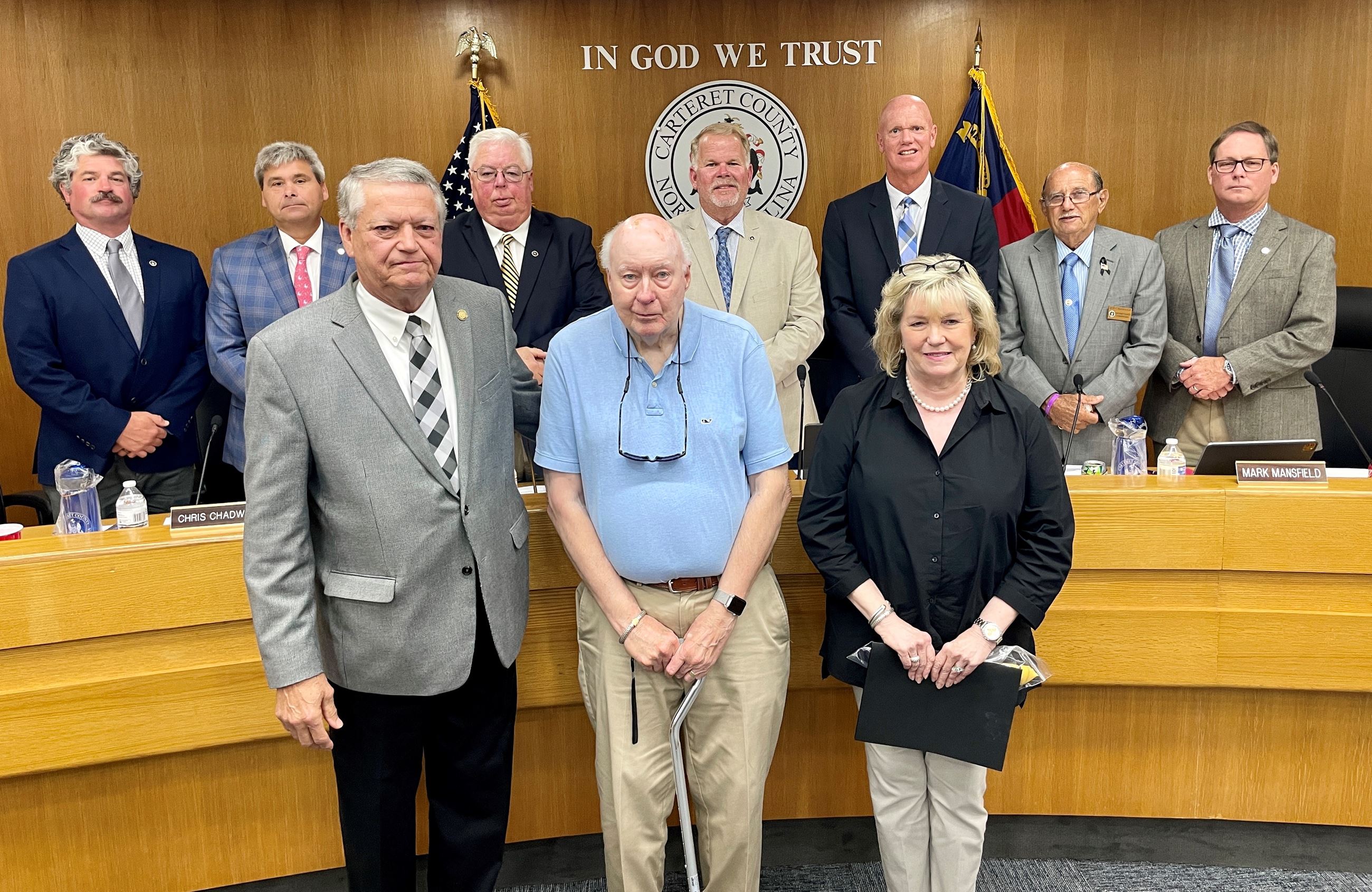 Jesse Vinson accepting award from NC Senator Norm Sanderson. 